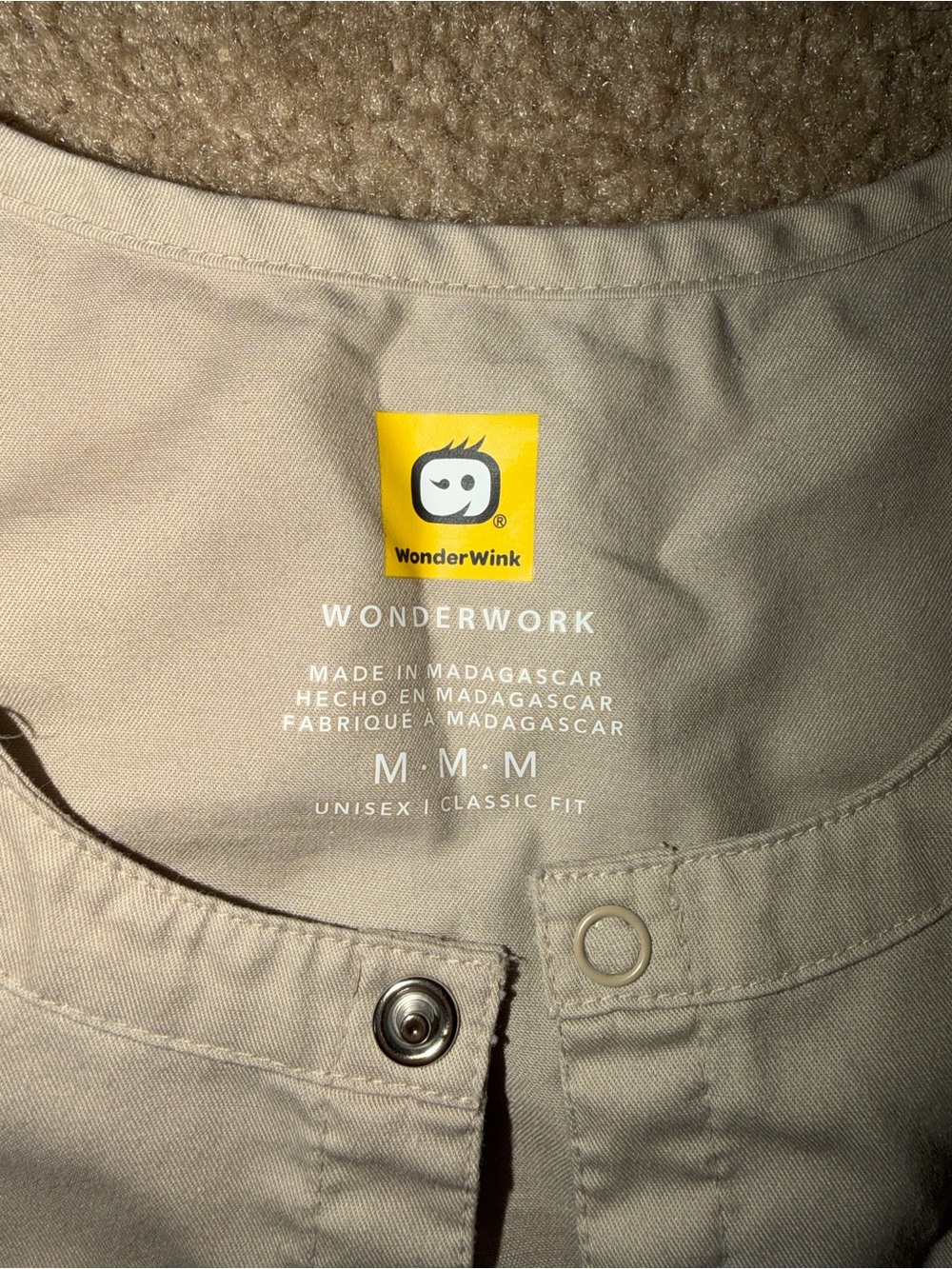 WonderWink Light Taupe Snap-Front Utility Jacket - Picture 2 of 2